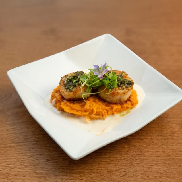 Herb Crusted Scallops*.